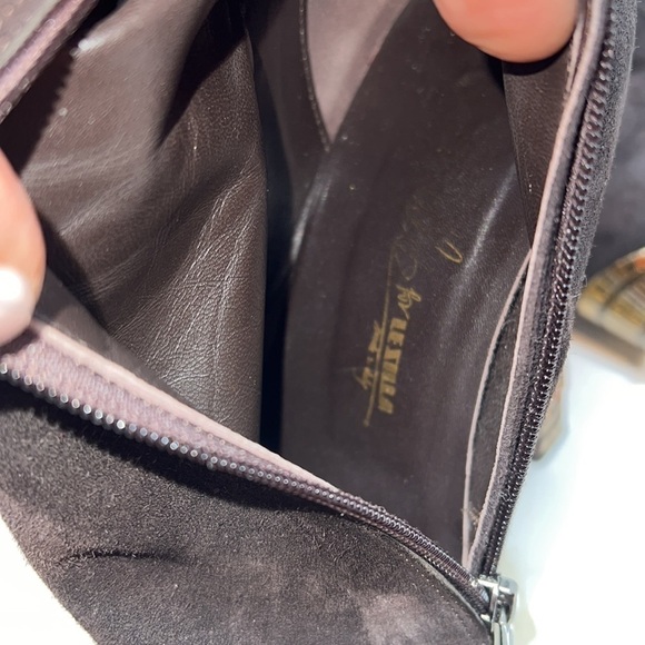 Le Silla 39/US 9 Brown Suede Metal Crystal Embellished Platform Tall Boots - Picture 15 of 16